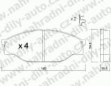 BRZDOV DESKY PEDN TRW  TOYOTA HI-LUX  1998- 2.5 D-4D - kliknte pro vt nhled