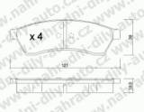 BRZDOV DESKY ZADN TRW DAEWOO EVANDA         2002- 2.5i L6 24V - kliknte pro vt nhled