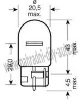 ROVKA W21W 12V AUTOROVKY PEDN SVTLOMETY W21W-blinkry - kliknte pro vt nhled