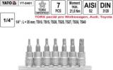 SADA BIT YATO GOLA OECHY TORX 1/4 SPECILN 5-CP SADA 7 KUS NAD-KLE-GOLA-ppravky BITY- TORX- IMBUSY TORX - kliknte pro vt nhled